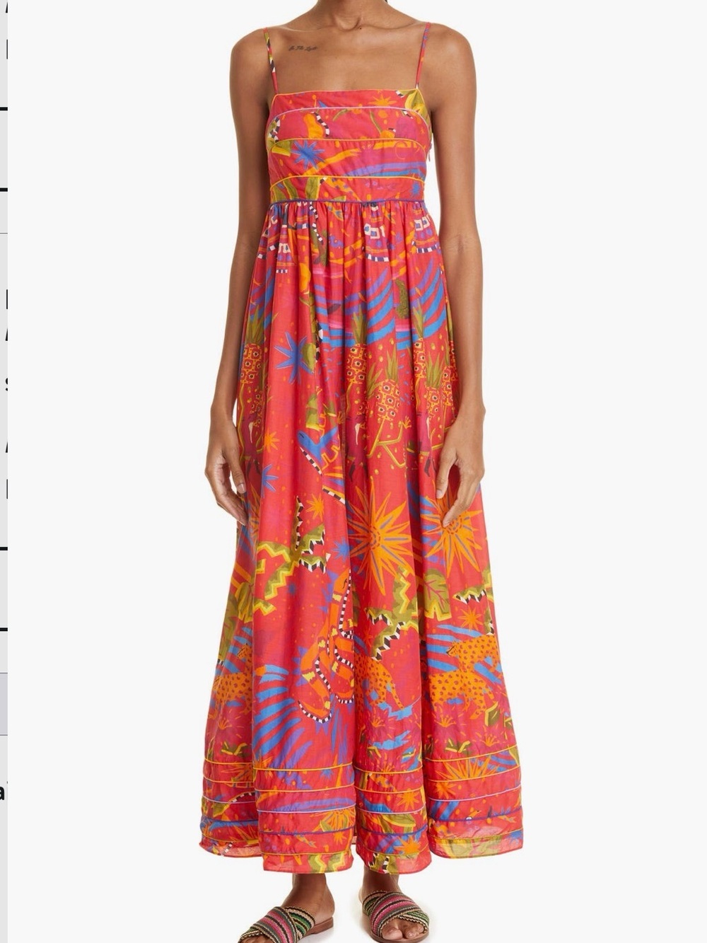 FARM Rio Magic Forest Tropical Vacation Cotton Maxi Dress- Size Medium